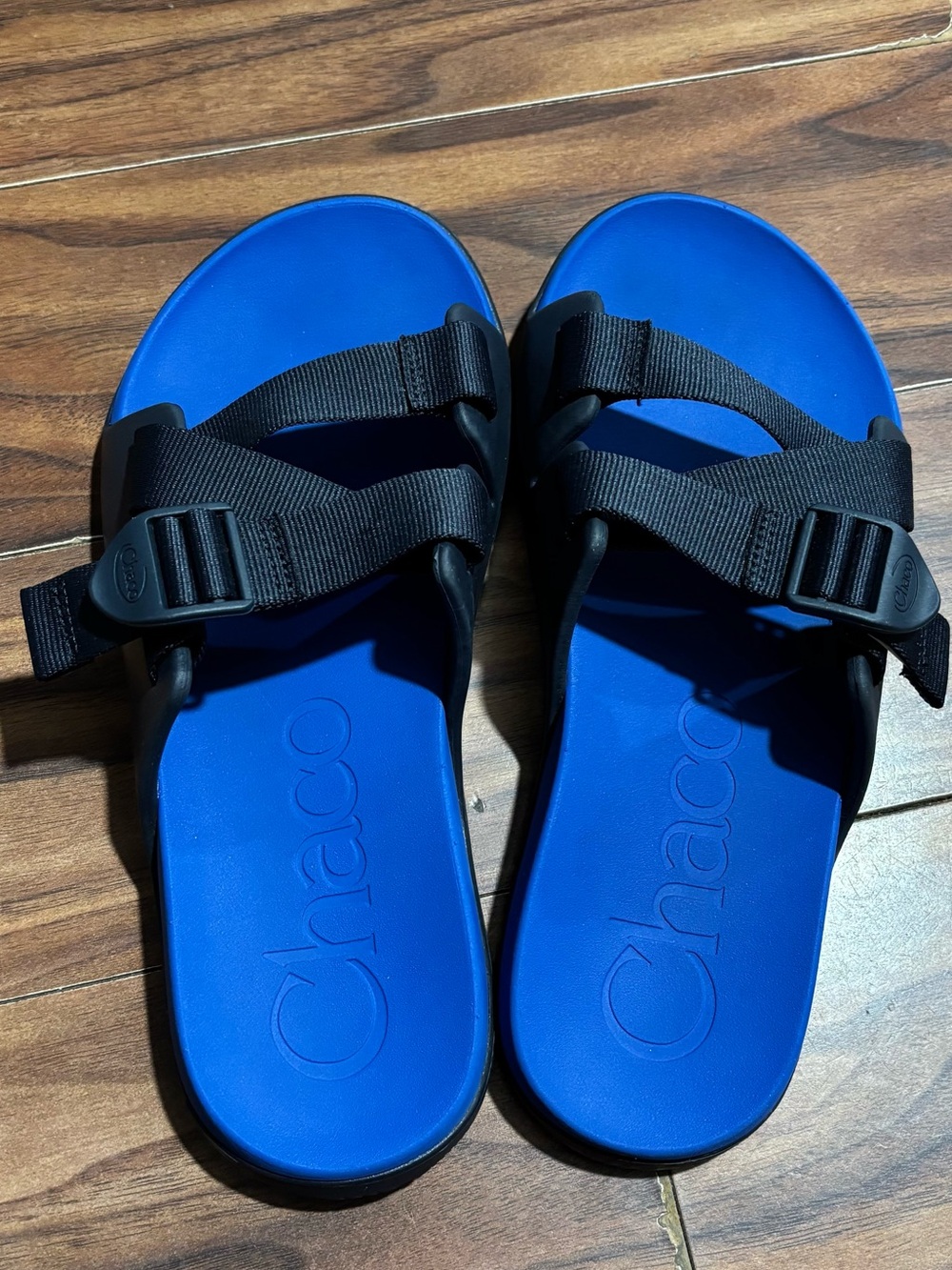 Chaco Chillos Active Sandals Blue Gray Slide Adjustable Beach Active Sport